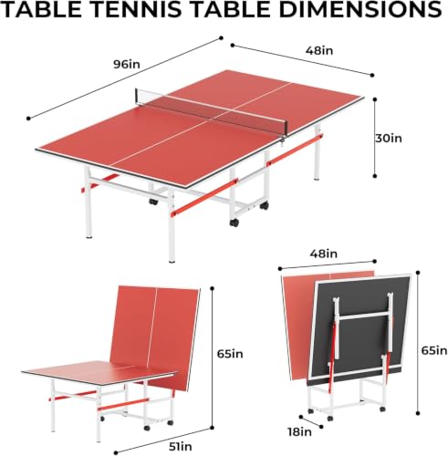 8X4FT Foldable Ping Pong Table
