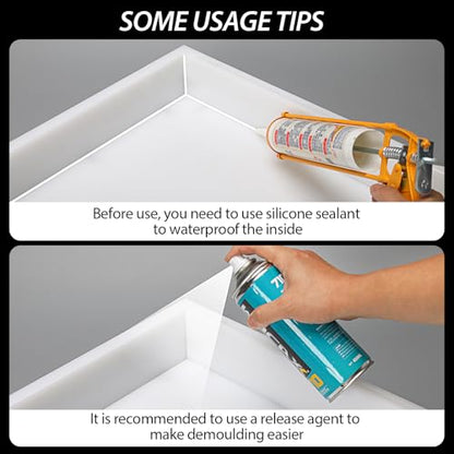 Large Reusable Epoxy Resin Mold 24×14×3 Adjustable Clamping System