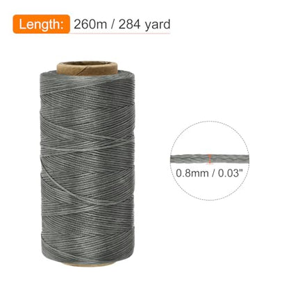 Waxed Thread 284 Yard 0.8mm 150D Flat Wax Thread Polyester Waxed String for Leather Sewing Hand Weaving Book Binding Home Decoration