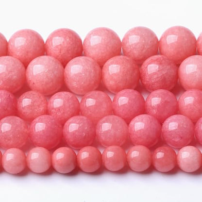 4MM Pink Rhodonite Jade Chalcedony Beads Natural Gemstone Beads Round Loose Beads for Jewelry and Bracelets Making 90pcs 1 Strands 16"