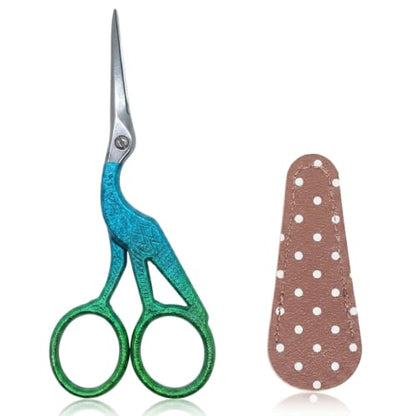 4.5Inch Stainless Steel Sharp Tip Scissors with Leather Cover