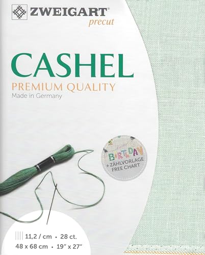 Cashel 28 Count Sapphire Green. Needlework Canvas
