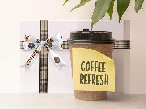 6 Rolls 18 Yards Fall Coffee Ribbons for Gift Wrapping DIY Crafts 3