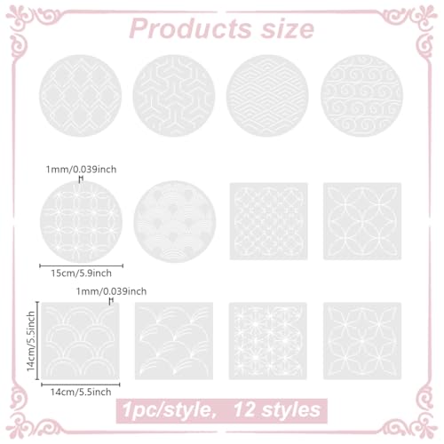 Sashiko Stencils (12 Count)