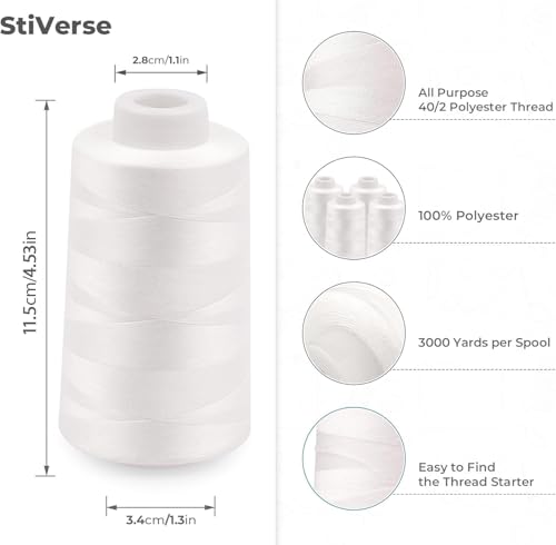 4 Pack Serger Thread Cones (36000 Foot)