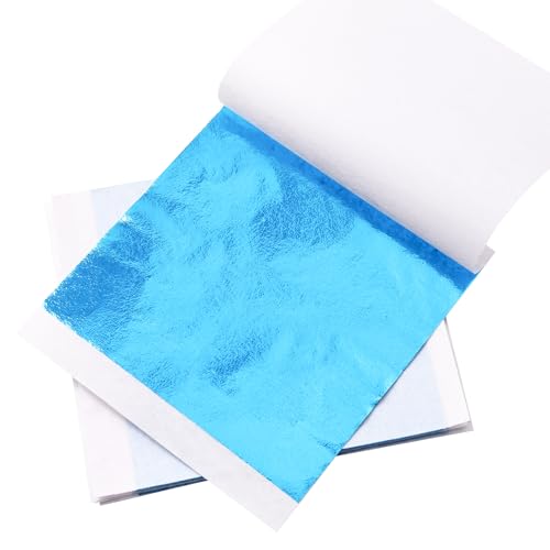Gold Leaf Sheets for Art 100 PCS Sky Blue Foil