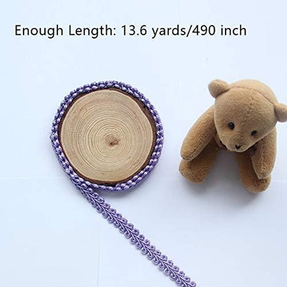BEL AVENIR Braid Trim 1/2 inch 13.6 Yards French Gimp Basic Sewing Polyester DIY Crafts Costume Home Decorative (Purple) - Crafty Corner
