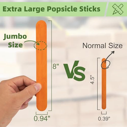 8 Inch Jumbo Craft Sticks (60 Count)