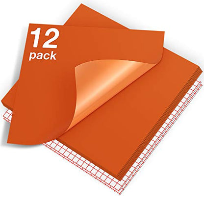 Glossy Orange Permanent Vinyl 12 Pack 12x12 Compatible with Cricut