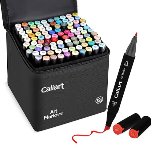 100 Colors Alcohol Markers Dual Tip Art Markers for Adult Coloring