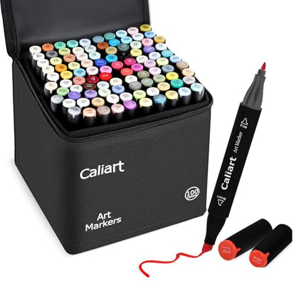100 Colors Alcohol Markers Dual Tip Art Markers for Adult Coloring
