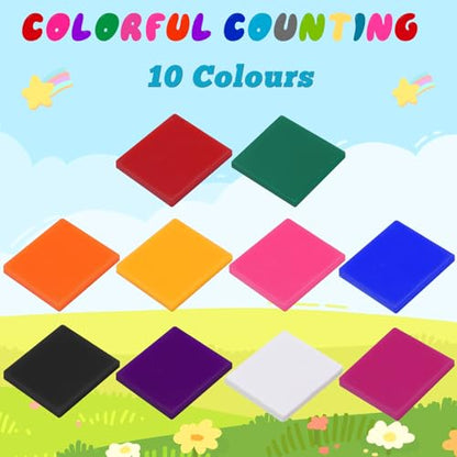 200 Pcs Plastic Square Color Tiles (200 Count)
