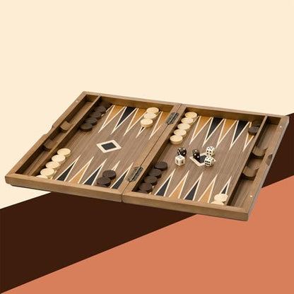 GSE Premium Wooden Inlay Backgammon Board Set