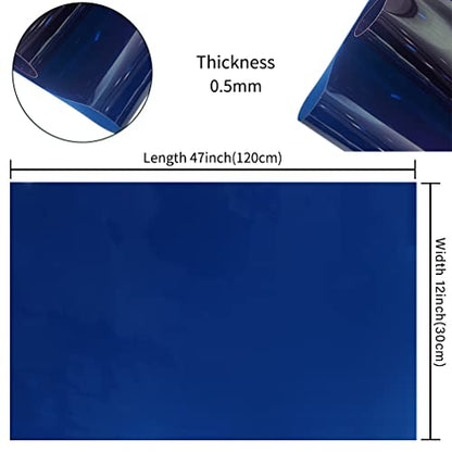 HYANG Navy Transparent PVC Super Clear Holographic Vinyl Faux Leather Sheets 1 Roll 12" x 47"