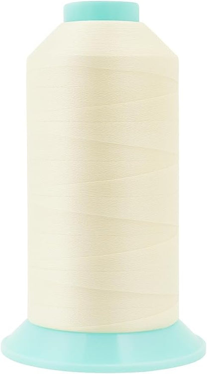 Mandala Crafts Size 207 630D T210 Bonded Nylon Thread Ivory Heavy Duty Sewing Threads - 800 YDs Tex 210 Thread for Leather, Jeans, Weaving, Outdoor Marine Upholstery Threads