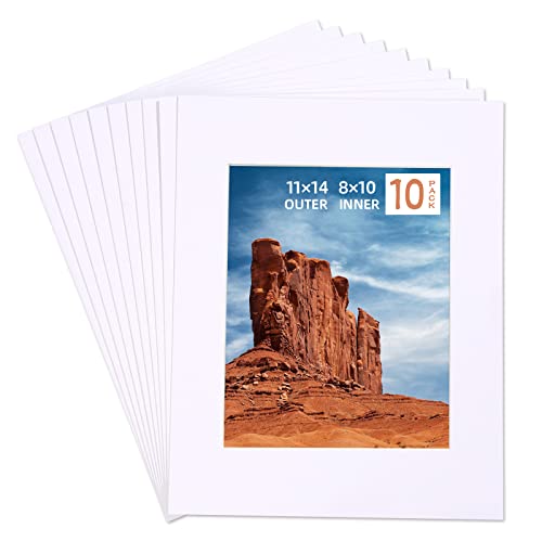 10 Pack Acid Free White Picture Frame Mats