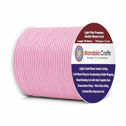 1.5mm Light Pink Waxed Cord