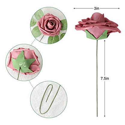 Rose Shades Rose 25pcs Real Looking Artificial Flowers w (25 Count)