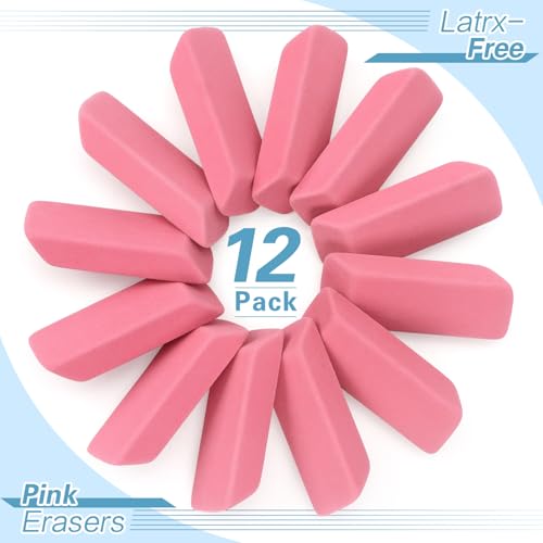12 Pack Pink Erasers (12 Count)