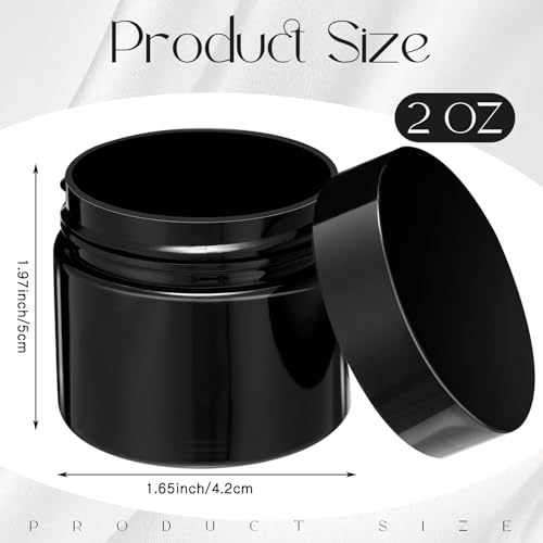 12 Pack 2 oz Plastic Container Jars with Lids Round Clear Travel Cosmetic Container Slime Jar for Toiletries (12 Count)