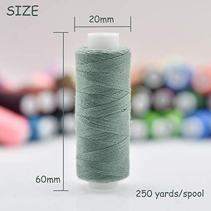 Sewing Thread 100 Colors Sewing Machine and Hand Stitching Polyester for Hand Stitching