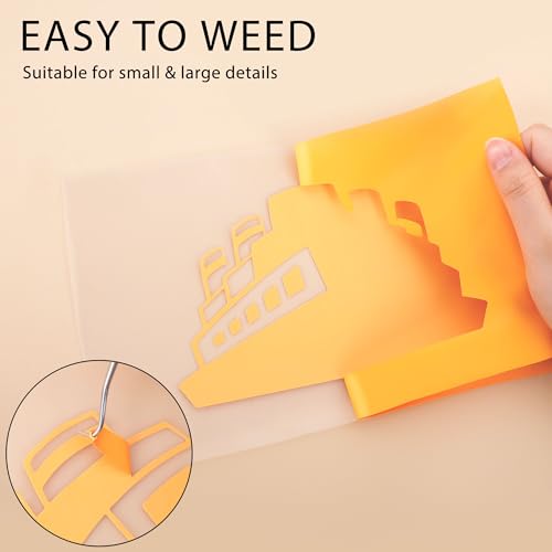 RENLITONG Light Orange Iron on Vinyl 12Inch by 20ft Roll Heat Transfer Vinyl for T (17.6 Ounce)