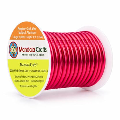 8 Gauge Raspberry Anodized Aluminum Craft Wire