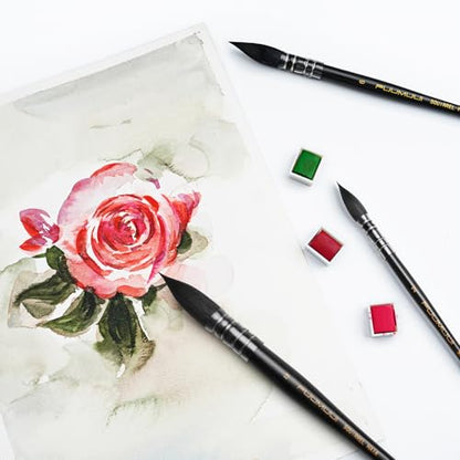 3PCS Squirrel Hair Watercolor Brushes (3 Count)