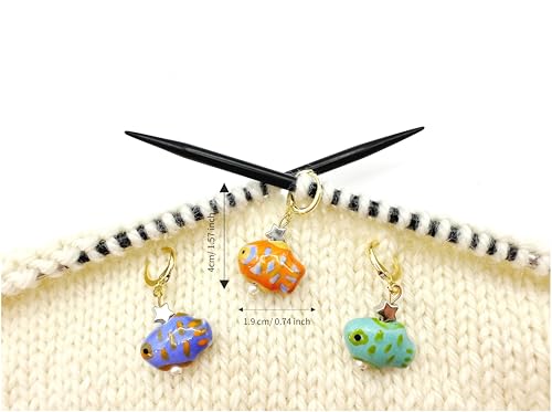 Handmade Ocean Fish Stitch Markers 4 PCS in One Case