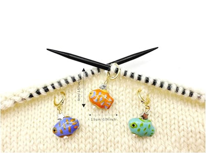 Handmade Ocean Fish Stitch Markers 4 PCS in One Case