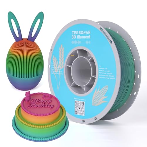 TECSONAR Matte Rainbow PLA 3D Printer Filament (35.274 Ounce)