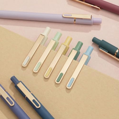 Gel Pens Black Ink Pens for Office 0.5mm Fine Point Pen Smooth Writing Retractable (10 Count)