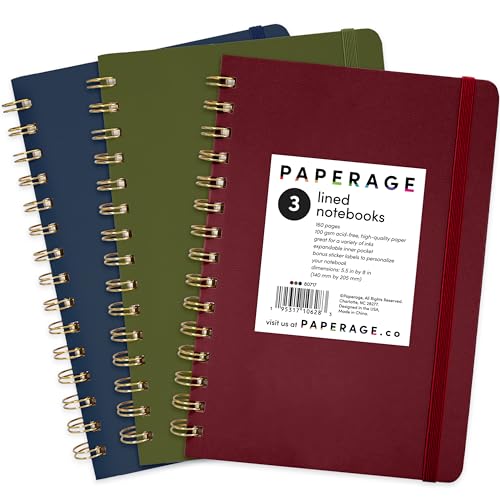 Lined Spiral Journal Notebook (3 Count)
