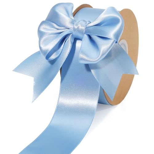 Light Blue Satin Ribbon 1.5 inch x 50 Yards