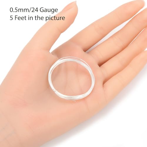 5 Feet Real 925 Sterling Silver Half Hard Jewelry Wire (5 Foot)
