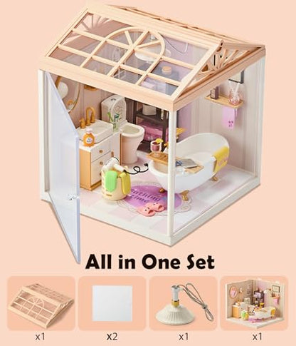 Cozy Bathroom DIY Miniature House Kit for Adults