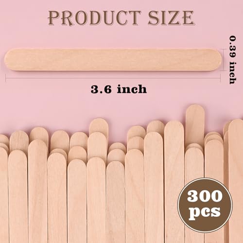 300 Pcs 3.65″ Mini Popsicle Wooden Sticks (300 Count)