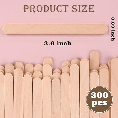 300 Pcs 3.65″ Mini Popsicle Wooden Sticks (300 Count)