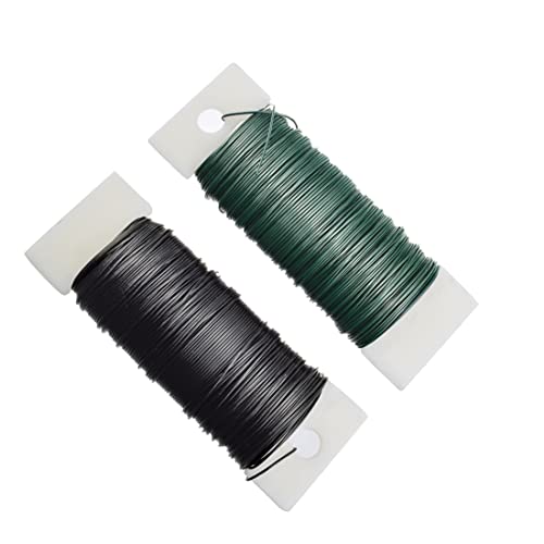 2 Rolls 76 Yards Flexible Floral Bind Wire 22 Gauge Paddle Wire