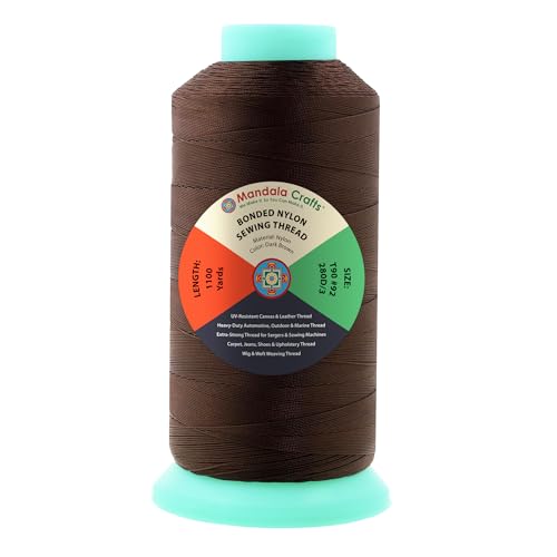Size 92 280D T90 Dark Brown Bonded Nylon Thread (3300 Foot)