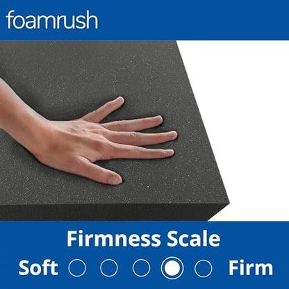 12" x 24" x 24" Charcoal High Density Upholstery Foam Cushion