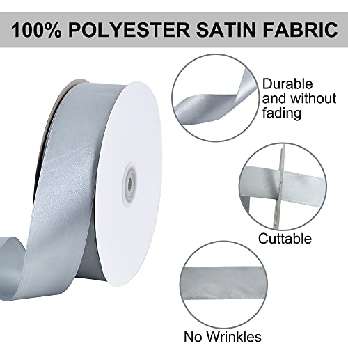 100 Yard Silver Satin Ribbon 1 (300 Foot)