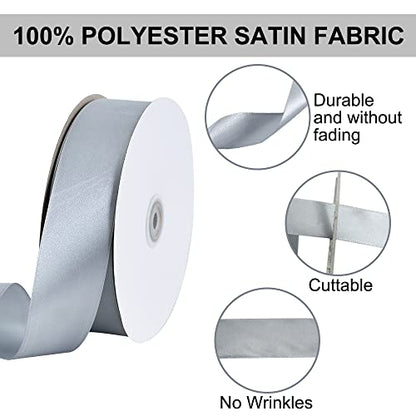 100 Yard Silver Satin Ribbon 1 (300 Foot)