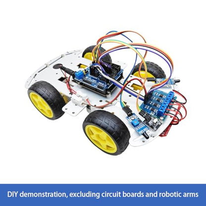 DIY Robot Smart Car Metal Chassis Kit 4WD Car Arduino Programming Kit with TT Motor Speed Encoder Learn Arduino