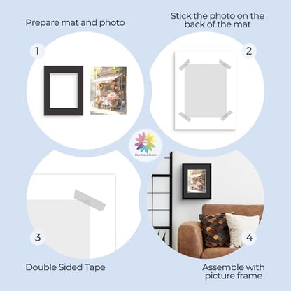 Mat Board Center 25 Pack 11x14 Picture Mat for 8x10 Photo Black