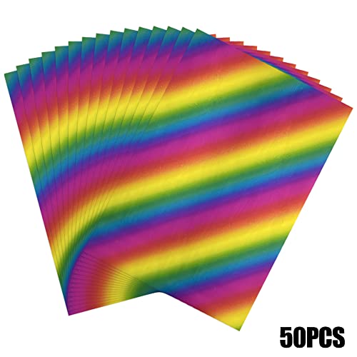 300 Pieces Toner Reactive Foil 6 Assorted Color Foil Paper Sheets for Arts Crafting Foil Plate Card Making Decoration Hot Foil Roll Transfer Foil Sheet for Craft Cardstock DIY Card Invitation Supplies (300 Count)