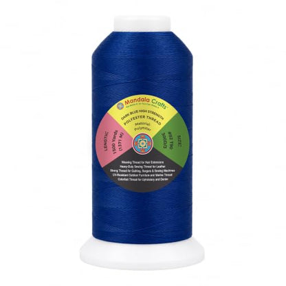 Dark Blue Tex 90 Polyester Heavy Duty Thread for Upholstery