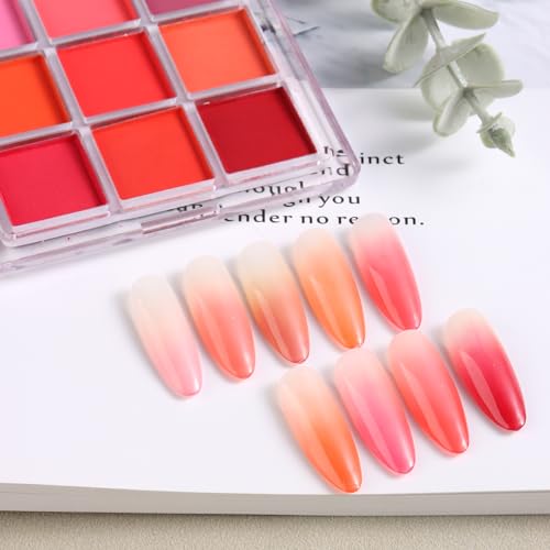 9 Colors Solid Neon Phosphor Ombre Nail Powder Set (2.32 Ounce)