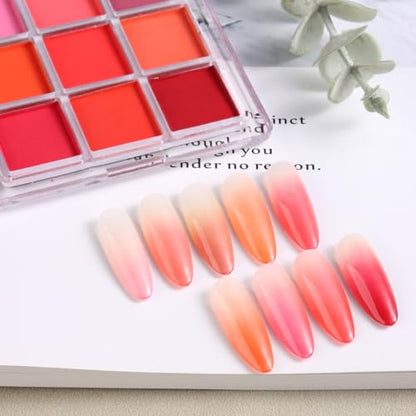 9 Colors Solid Neon Phosphor Ombre Nail Powder Set (2.32 Ounce)