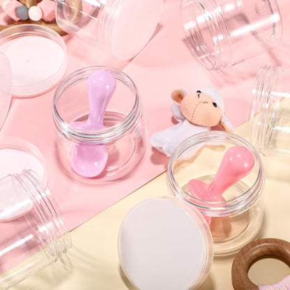 36 Pieces 1 oz Plastic Jars with Lids Wide Mouth Airtight Reusable Container Acrylic Cosmetic Small Jars for Lotions Ointments Travel Toiletries Creams Make up Storage